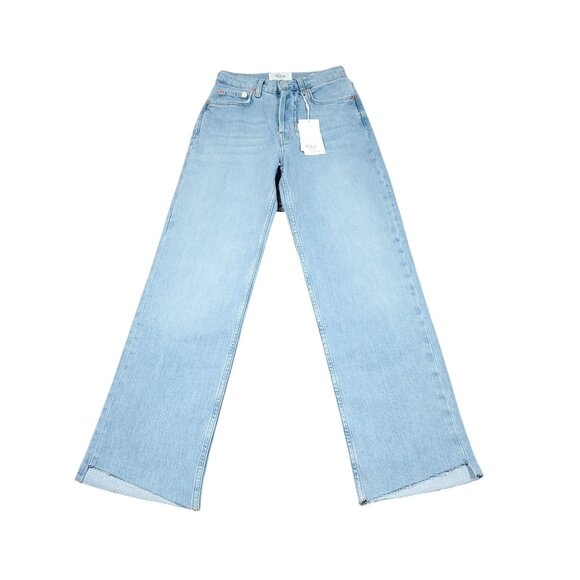 Rails Topanga Crop Straight Jeans Light Blue Mist Step Hem Size 23 Button Fly - Picture 2 of 9